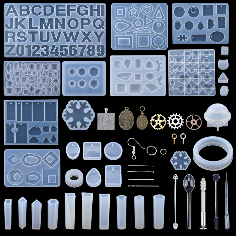Silicone Epoxy Resin Molds Set - 혼합 스타일 쥬얼리 에폭시 수지 금형