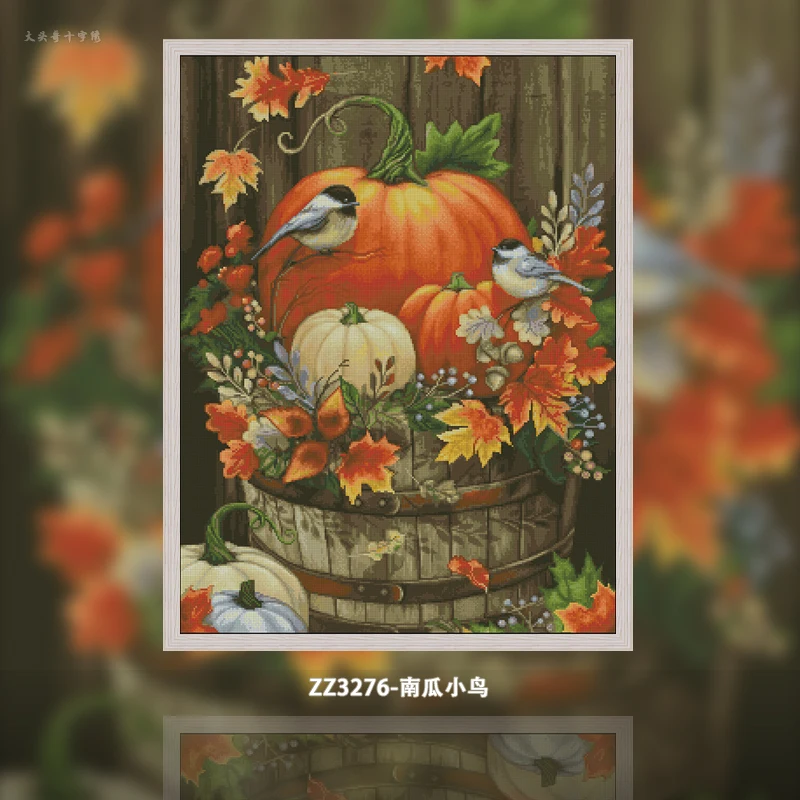 [ZZ3276-호박 새] |   초보자를 위한 DIY  - Cross Stitch Stamped Kits Beginners 리뷰 및 가격