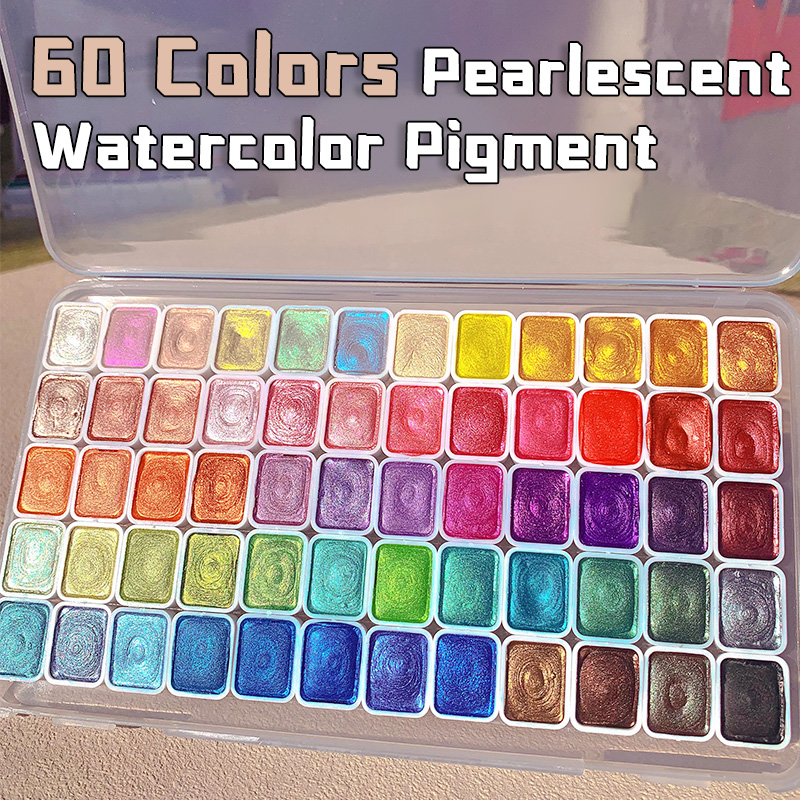 20/24/60/72 색상 진주 수채화 물감, 메탈릭, - Watercolor Paint Set Solid Pigment 리뷰 및 가격