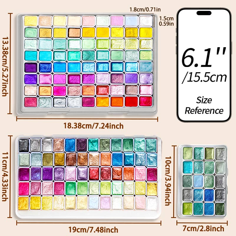 20/24/60/72 색상 진주 수채화 물감, 메탈릭, - Watercolor Paint Set Solid Pigment 리뷰 및 가격
