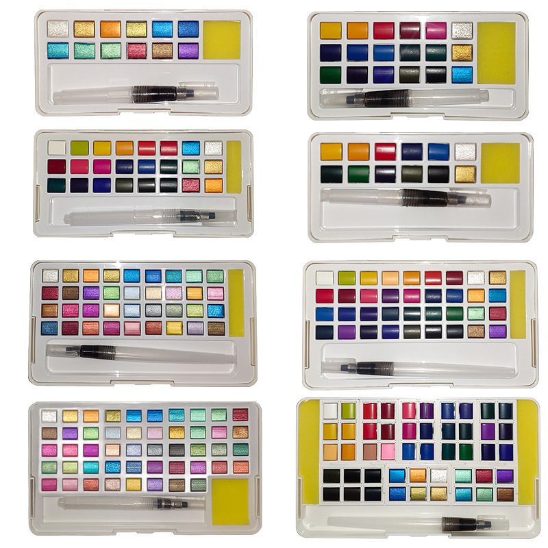고체 수채화 물감 세트 글리터 수채화 안료 드로잉 아트 - Watercolor Paint Set Solid Pigment 리뷰 및 가격