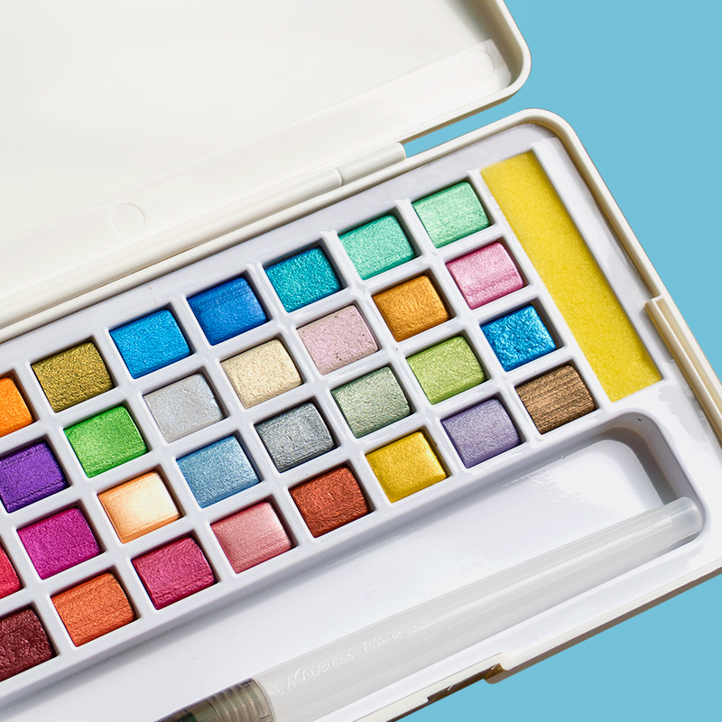 고체 수채화 물감 세트 글리터 수채화 안료 드로잉 아트 - Watercolor Paint Set Solid Pigment 리뷰 및 가격