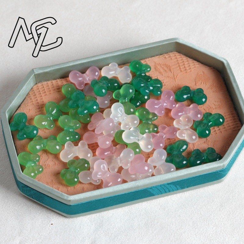 2PC 천연 옥수 양면 나비 넥타이 DIY 펜던트 비드 - Beading 리뷰 및 가격